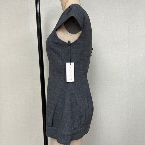 NWT Deadstock 2000s Keyhole Cut Out Wool Blend Nancy Rose Long Blouse 6 $215 - Picture 2 of 3